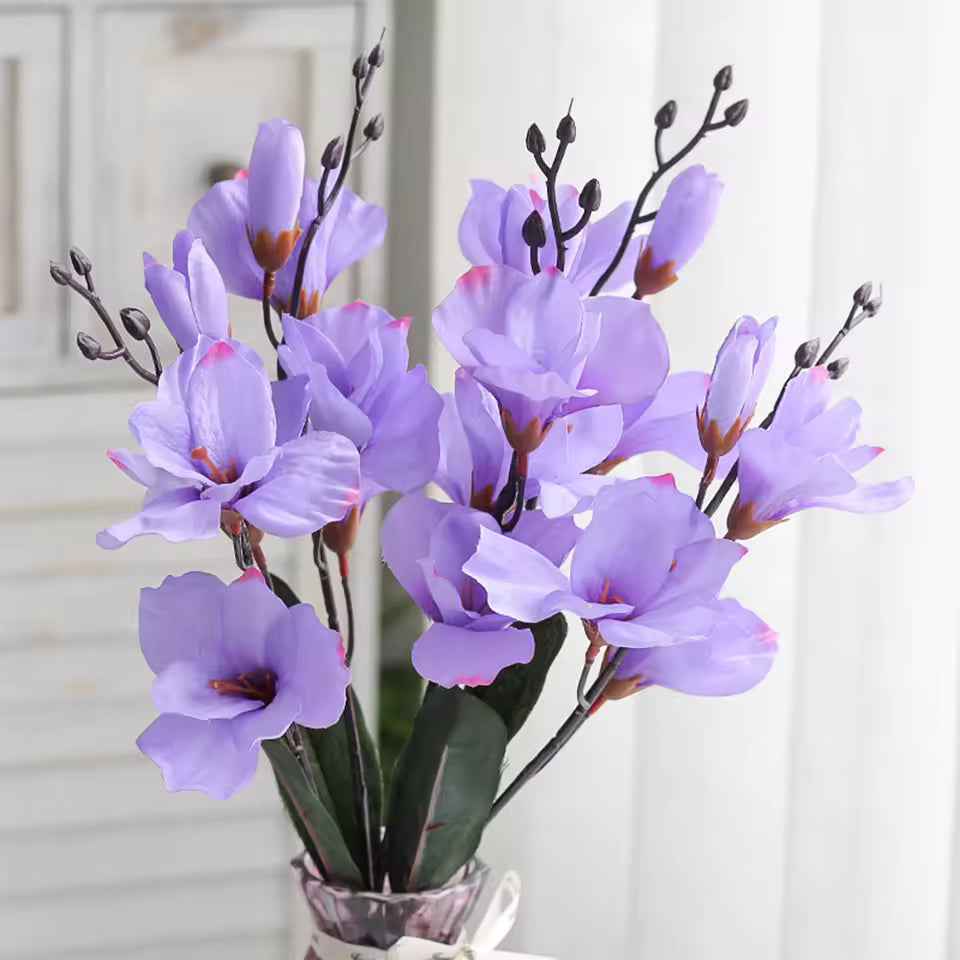 Fleurs d'orchidées artificielles à 5 branches