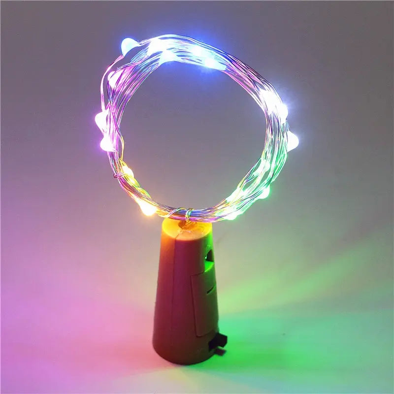 Guirlande lumineuse avec bouchon.