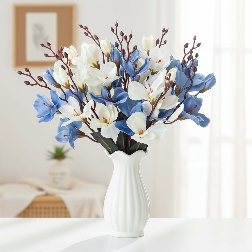 Fleurs d'orchidées artificielles à 5 branches