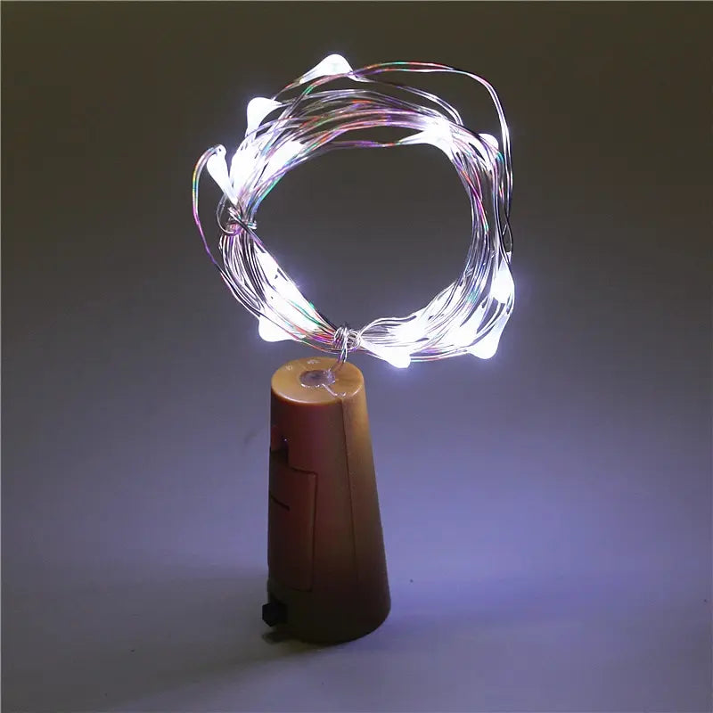 Guirlande lumineuse avec bouchon.