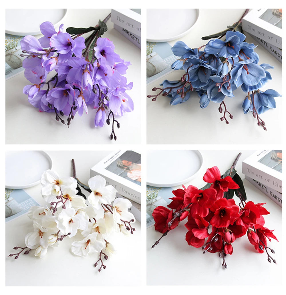 Fleurs d'orchidées artificielles à 5 branches