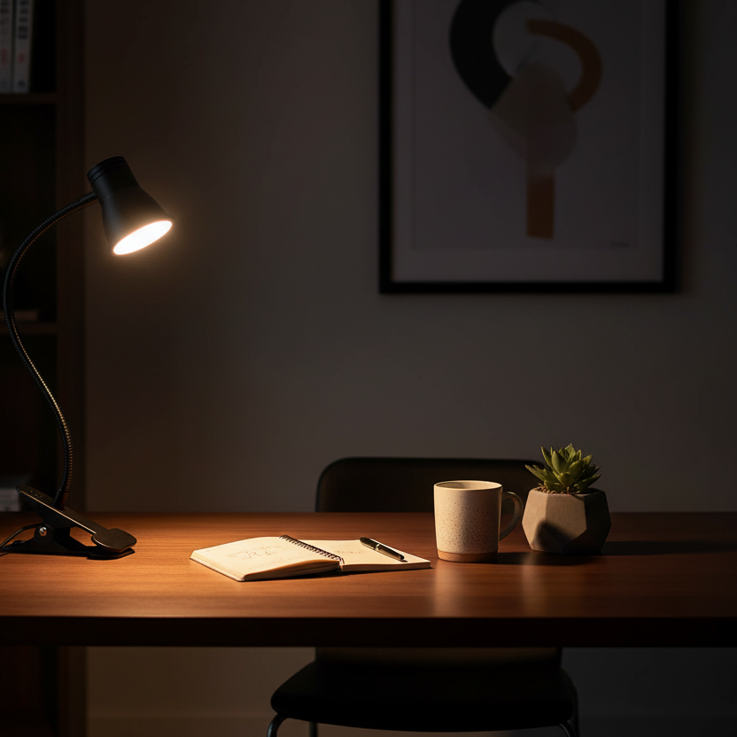 Lampe de bureau attachable