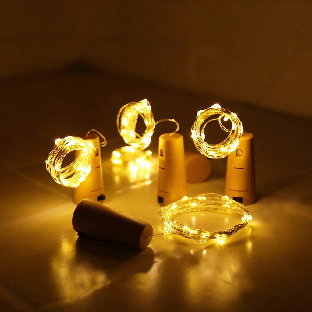 Guirlande lumineuse avec bouchon.