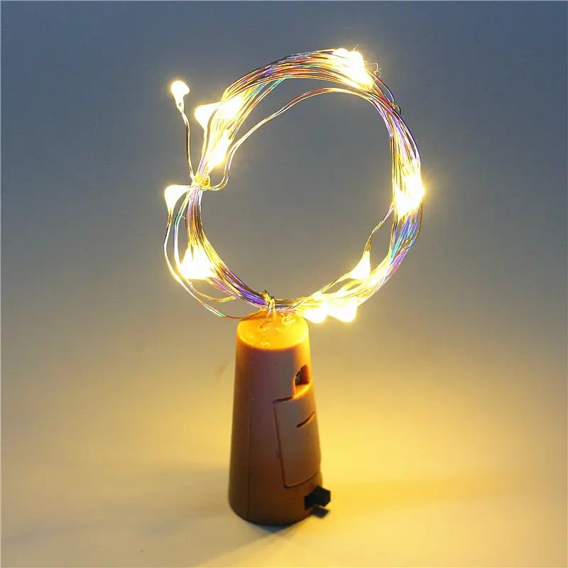 Guirlande lumineuse avec bouchon.